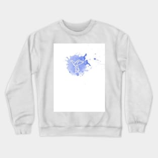 Geometric bird with water color splatters Crewneck Sweatshirt